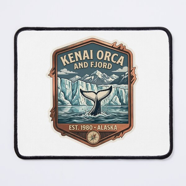 Item preview, Kenai Fjords National Park Alaska Orca Whale Tail Badge designed and sold by LittleArij.