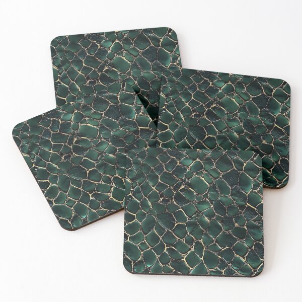 Item preview, Emerald Green and Gold Snake Skin Pattern Luxe Reptile Texture designed and sold by Yoruhara.
