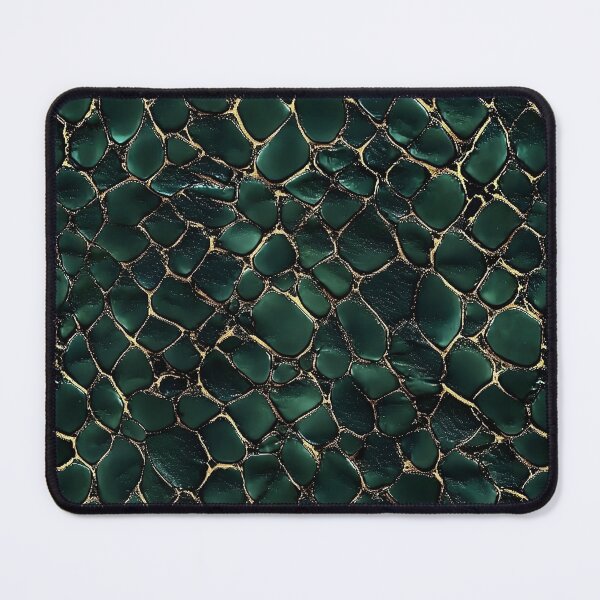Item preview, Emerald Green and Gold Snake Skin Pattern Luxe Reptile Texture designed and sold by Nine Lives Studio.