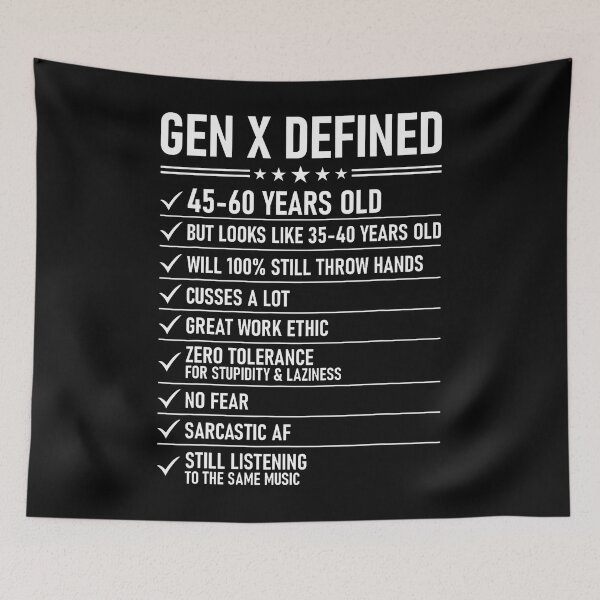 Item preview, Gen X Defined Funny Generation X Checklist Sarcastic designed and sold by ripgoatclothing.