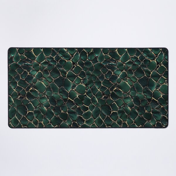Item preview, Emerald Green and Gold Snake Skin Pattern Luxe Reptile Texture designed and sold by Nine Lives Studio.