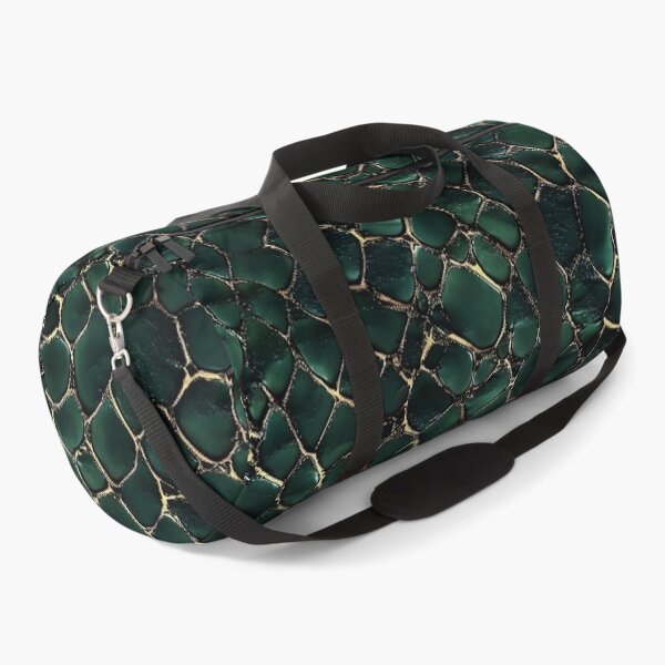 Item preview, Emerald Green and Gold Snake Skin Pattern Luxe Reptile Texture designed and sold by Nine Lives Studio.