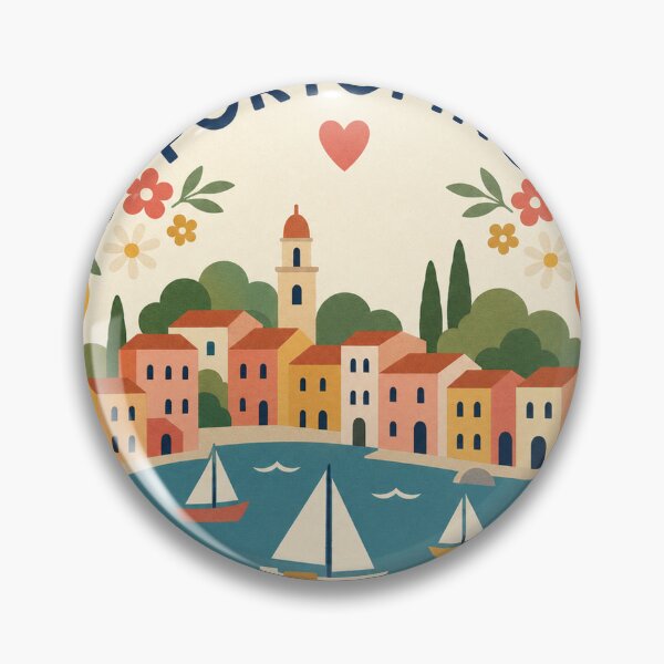 Item preview, Portofino Italy Travel Souvenir Modern Folk Art designed and sold by VisualArtsOasis.