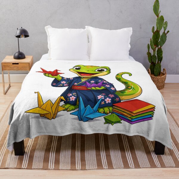 Item preview, Cute Gecko Origami Japanese Kimono Clipart – Colorful Origami Lizard Art designed and sold by Krincydigitalart.