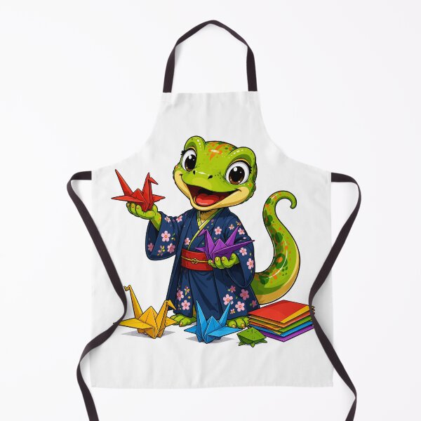 Item preview, Cute Gecko Origami Japanese Kimono Clipart – Colorful Origami Lizard Art designed and sold by Krincydigitalart.