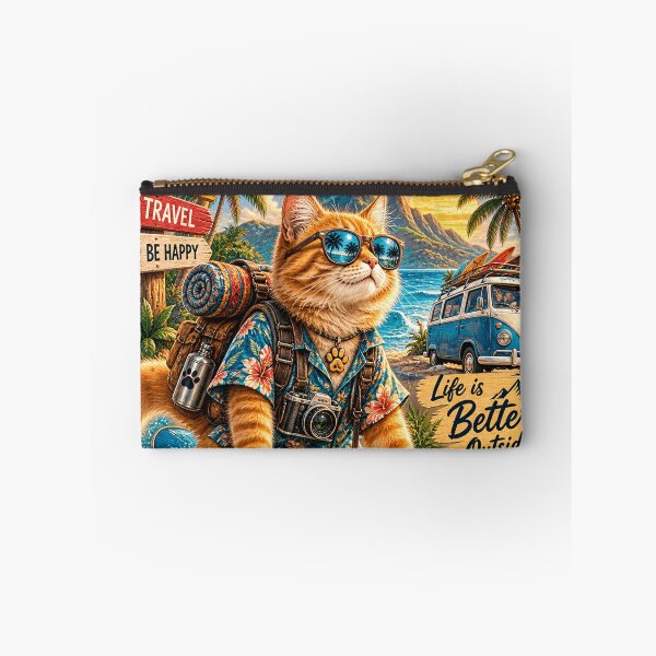Item preview, Mountain Explorer Cat  Outdoor Adventure Cat  Vintage Wilderness Design designed and sold by TeeVibeHaus.