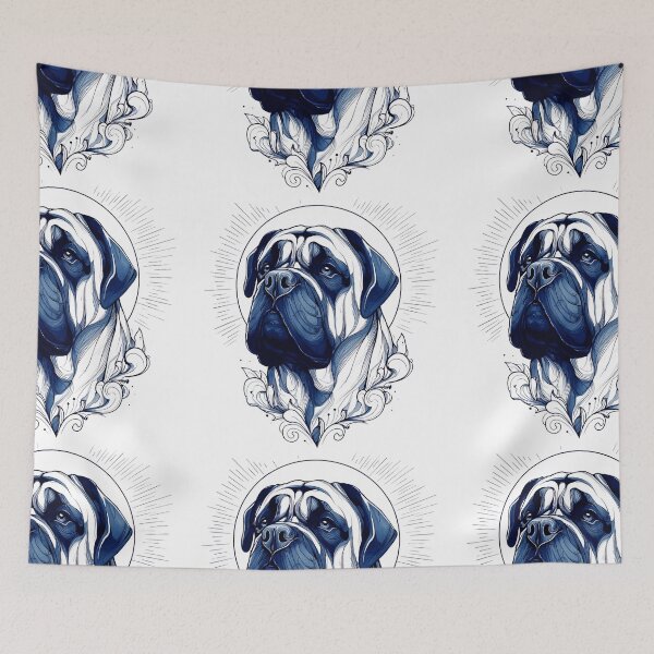 Item preview, Blue and white Bullmastiff puppy dog designed and sold by MendaciousMina.