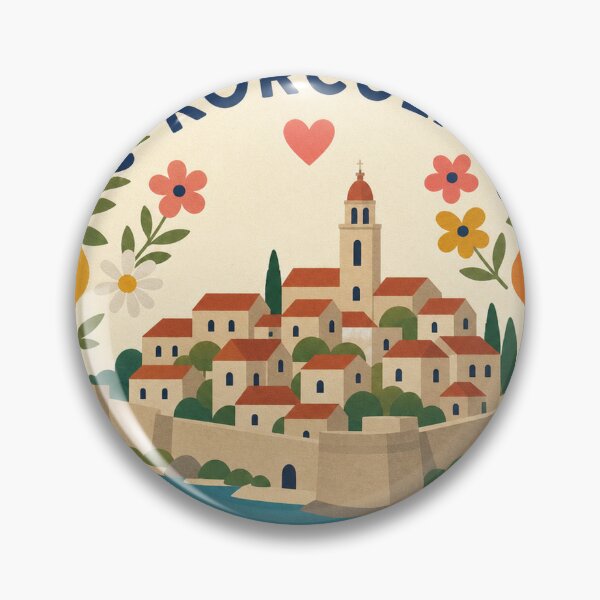 Item preview, Korcula Croatia Travel Souvenir Modern Folk Art designed and sold by VisualArtsOasis.