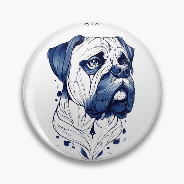 Item preview, Blue and white Bullmastiff puppy dog designed and sold by MendaciousMina.