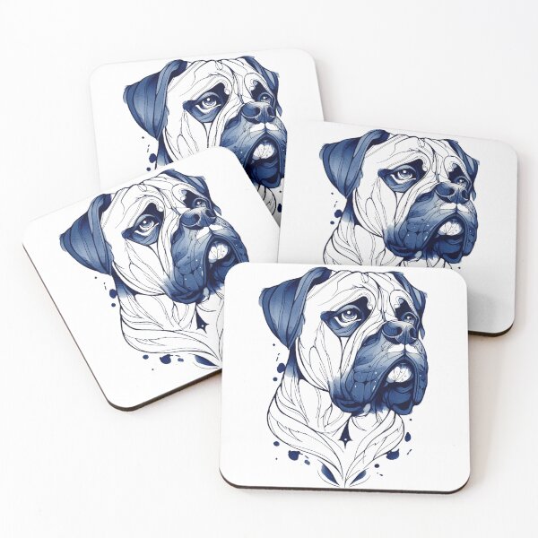 Item preview, Blue and white Bullmastiff puppy dog designed and sold by MendaciousMina.