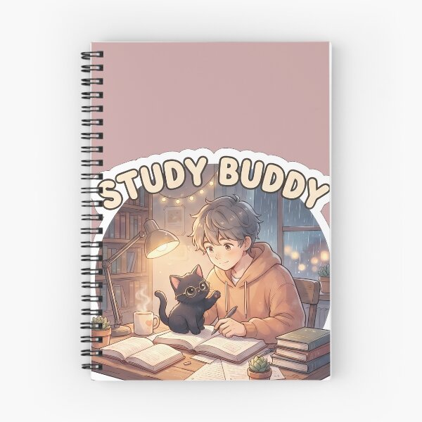 Item preview, Study Buddy - Cozy Cat & Anime Student designed and sold by CreativeLook25.