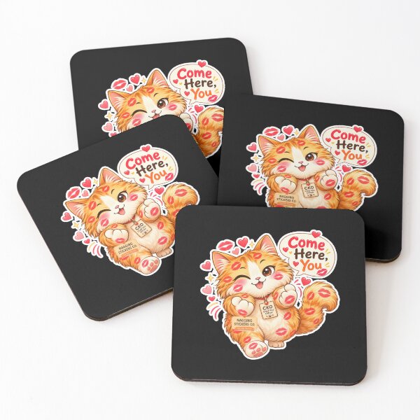 Item preview, BISOU KISS CAT2 BY NAGGINGSTICKERSCO. COME HERE, YOU! COLLECTION | BLACK Edition | No.01 designed and sold by LaMaisonOfMY.