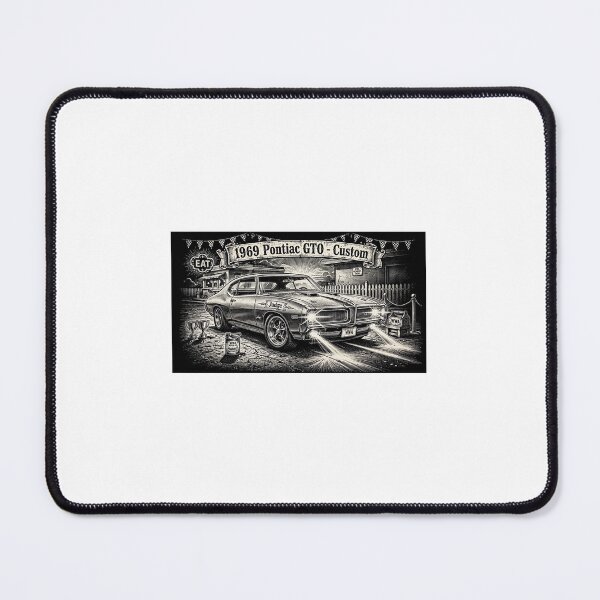 Item preview, Title: 1969 Pontiac GTO The Judge Custom - Retro Drive-In Muscle Car Art designed and sold by WeirdWheeledArt.