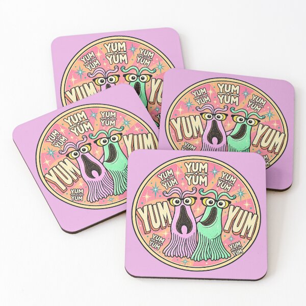 Item preview, Yum Yum Retro Alien Duo – Groovy 70s Foodie Space Creatures designed and sold by Dream Circuit .