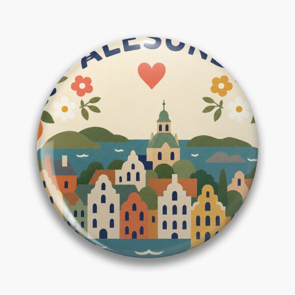 Item preview, Alesund Norway Travel Souvenir Modern Folk Art designed and sold by VisualArtsOasis.