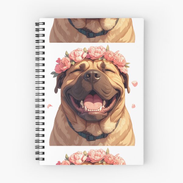 Item preview, Cute Bullmastiff puppy dog with a flower crown designed and sold by MendaciousMina.