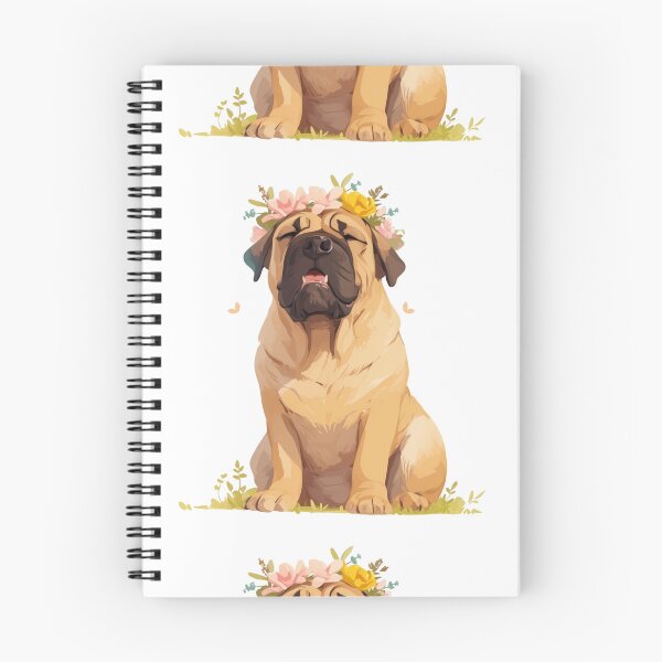Item preview, Cute Bullmastiff puppy dog with a flower crown designed and sold by MendaciousMina.