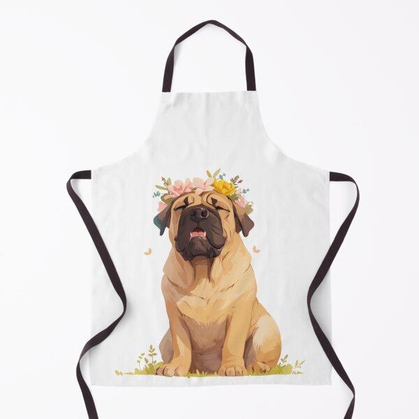 Item preview, Cute Bullmastiff puppy dog with a flower crown designed and sold by MendaciousMina.
