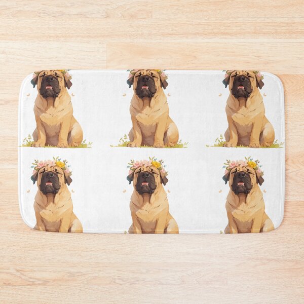 Item preview, Cute Bullmastiff puppy dog with a flower crown designed and sold by MendaciousMina.