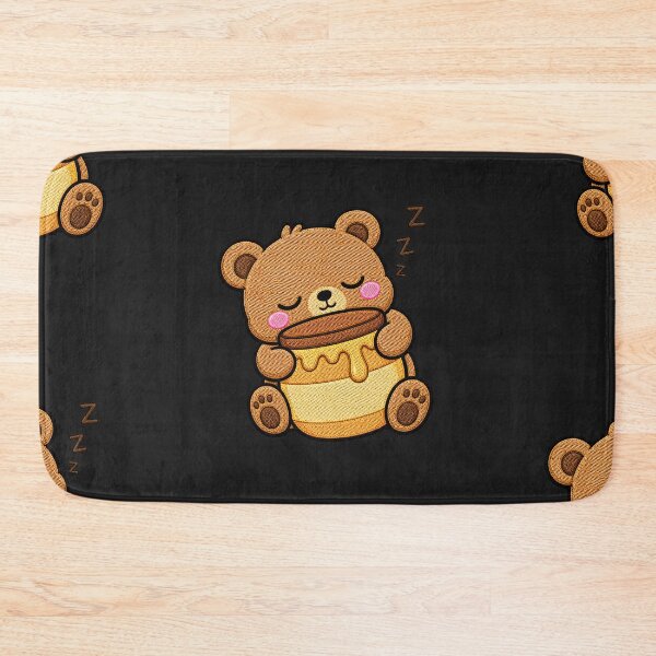 Item preview, Sleepy Bear Hugging Honey Jar Kawaii Embroidery Patch designed and sold by ColorSplash123.