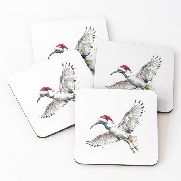Item preview, Festive Bin Chicken wearing Santa Hat | Australian Ibis Watercolor designed and sold by SOUFIANE1991.