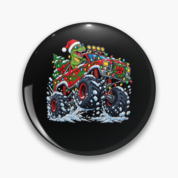 Item preview, Monster Truck Dinosaur Christmas Lights Tree Santa Hat Boys designed and sold by clothesy7.