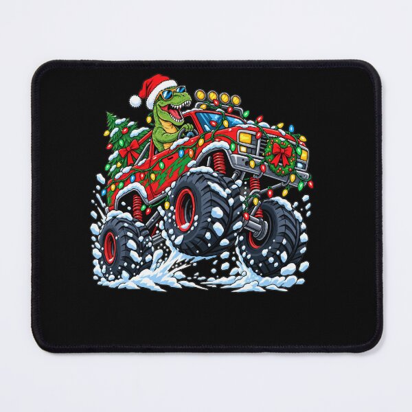 Item preview, Monster Truck Dinosaur Christmas Lights Tree Santa Hat Boys designed and sold by clothesy7.
