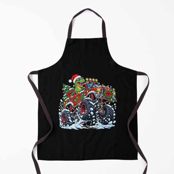 Item preview, Monster Truck Dinosaur Christmas Lights Tree Santa Hat Boys designed and sold by clothesy7.