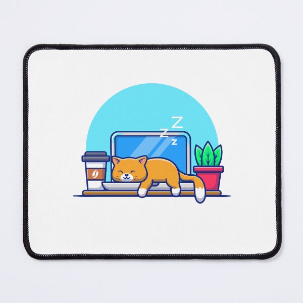 Item preview, Sleepy Orange Cat Napping on Laptop designed and sold by TotalityDesigns.