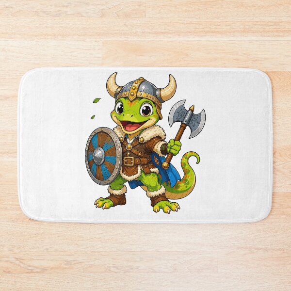 Item preview, Cute Viking Gecko Clipart, Norse Warrior Lizard with Helmet Shield and Axe, Funny Reptile Viking Art designed and sold by Krincydigitalart.