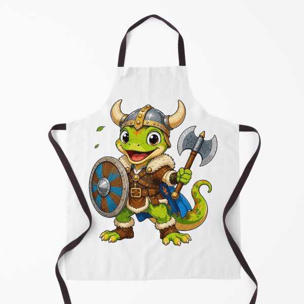 Item preview, Cute Viking Gecko Clipart, Norse Warrior Lizard with Helmet Shield and Axe, Funny Reptile Viking Art designed and sold by Krincydigitalart.