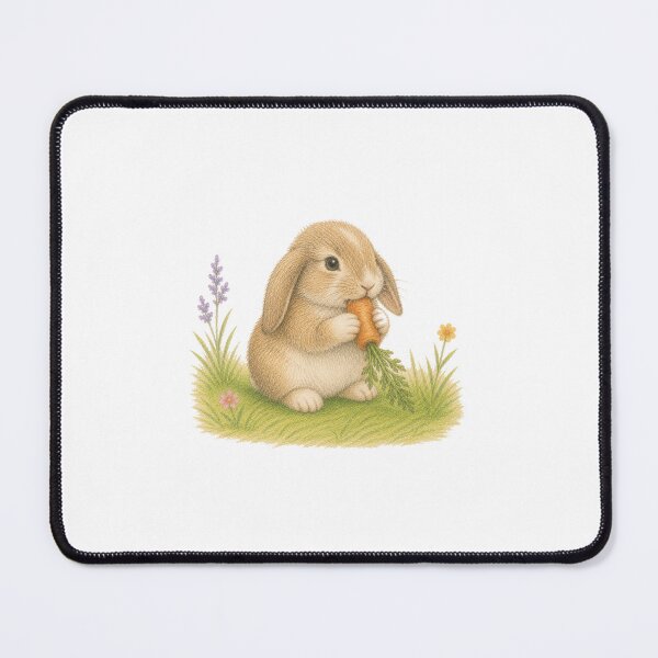 Item preview, Cute Bunny Rabbit Eating Carrot Illustration designed and sold by SarcasmAndSpite.