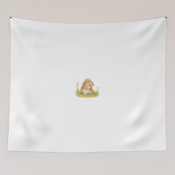 Item preview, Cute Bunny Rabbit Eating Carrot Illustration designed and sold by SarcasmAndSpite.