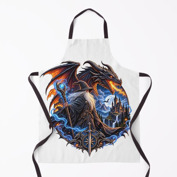 Item preview, Fantasy Wizard and Dragon – Magical Realm designed and sold by CreativeMindsetLab.