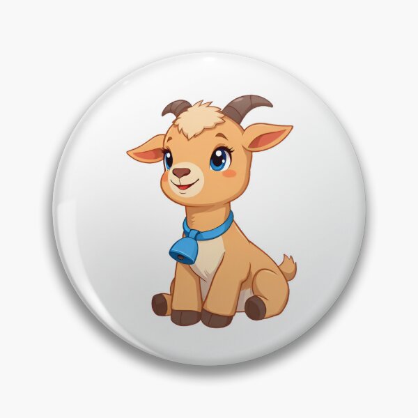 Item preview, Cute kawaii brown goat with a bell 02 designed and sold by ChameleonStars.