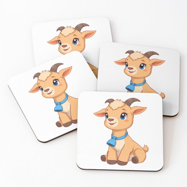 Item preview, Cute kawaii brown goat with a bell 02 designed and sold by ChameleonStars.