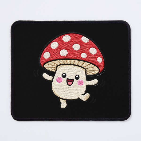 Item preview, Dancing Mushroom Kawaii Embroidery Patch Illustration designed and sold by ColorSplash123.