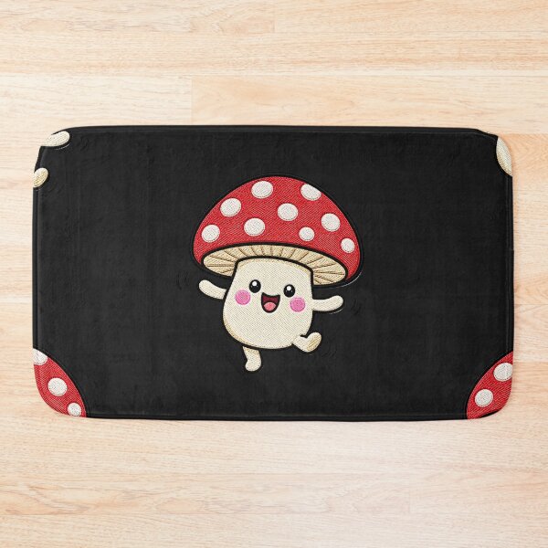 Artikelvorschau, Tanzender Pilz Kawaii Stickaufnäher Illustration entworfen und verkauft von ColorSplash123.