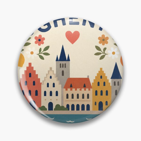 Item preview, Ghent Belgium Travel Souvenir Modern Folk Art designed and sold by VisualArtsOasis.