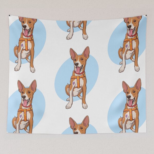 Item preview, cute dog in the blue bubble background designed and sold by Up Urban Fashion.