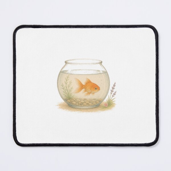 Item preview, Cute Goldfish in Fishbowl Illustration designed and sold by SarcasmAndSpite.