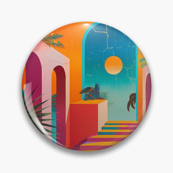 Item preview, Retro Miami Tropical Architecture – Vibrant 80s Vaporwave Art designed and sold by Artdavesalzburg.