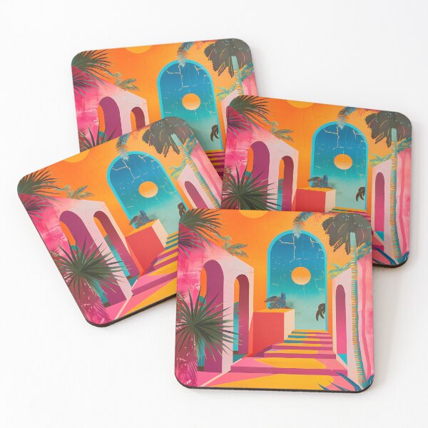 Item preview, Retro Miami Tropical Architecture – Vibrant 80s Vaporwave Art designed and sold by Artdavesalzburg.
