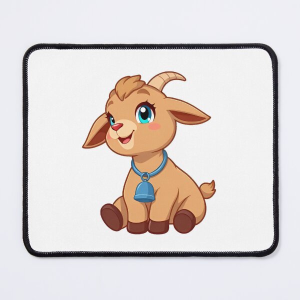 Item preview, Cute kawaii brown goat with a bell 03 designed and sold by ChameleonStars.