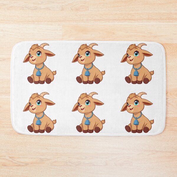 Item preview, Cute kawaii brown goat with a bell 03 designed and sold by ChameleonStars.