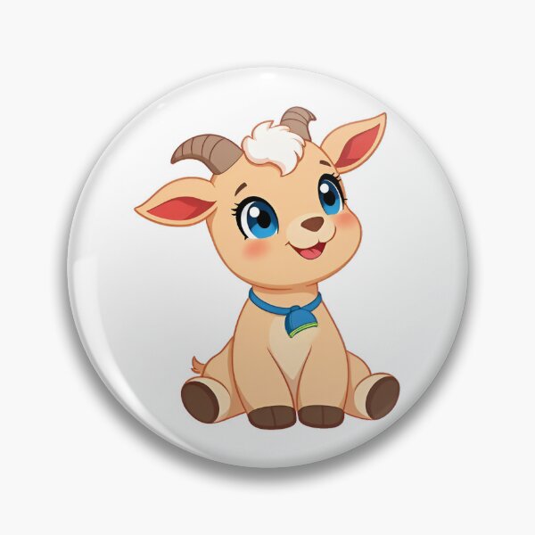 Item preview, Cute kawaii brown goat with a bell 04 designed and sold by ChameleonStars.