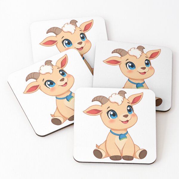 Item preview, Cute kawaii brown goat with a bell 04 designed and sold by ChameleonStars.