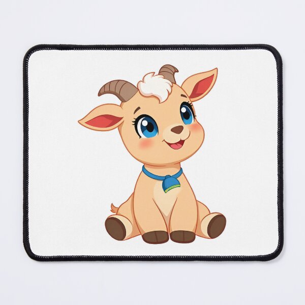 Item preview, Cute kawaii brown goat with a bell 04 designed and sold by ChameleonStars.