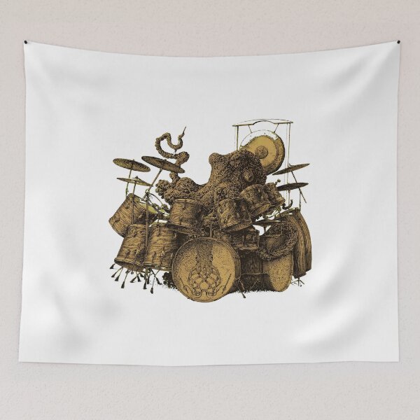 Item preview, Octopus Playing Drums Vintage Drummer Illustration designed and sold by Catsi-Nook-Art.