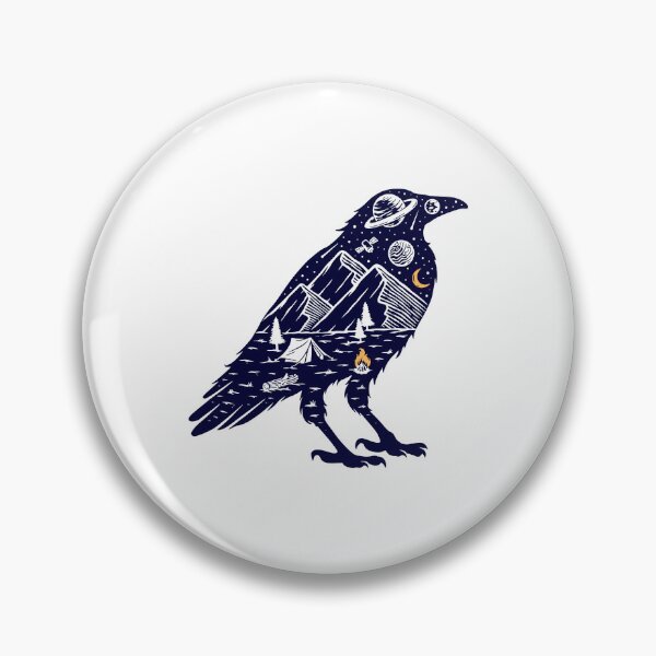 Item preview, Crow Silhouette with Mountain Space Scene designed and sold by TotalityDesigns.